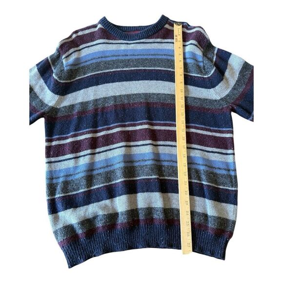 Vintage Oleg Cassini Wool Blend Pullover Mens L 
Striped Sweater Crew - Picture 7 of 8